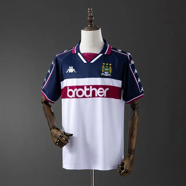 Camiseta de fútbol Manchester City 1997/98 VISITANTE MANGA CORTA VERSION FAN